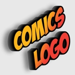 Cartoon comics logo