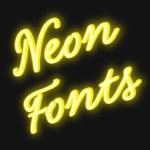 Png neon glow sign with the outline